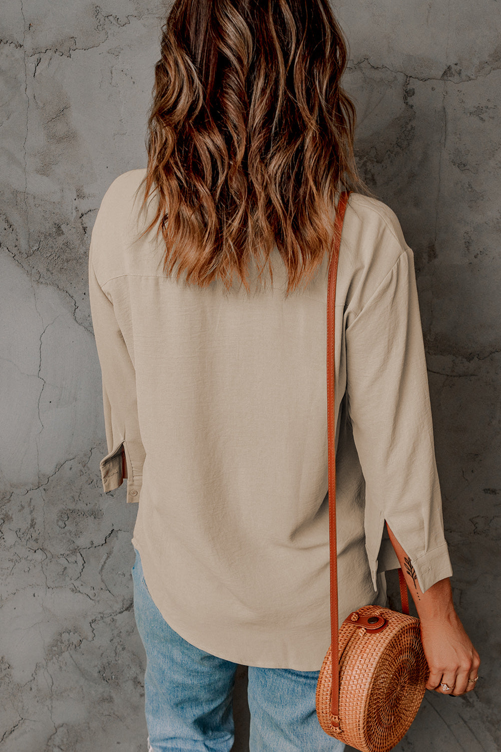 Apricot Collared 3/4 Sleeve Shirt Blouses & Shirts JT's Designer Fashion
