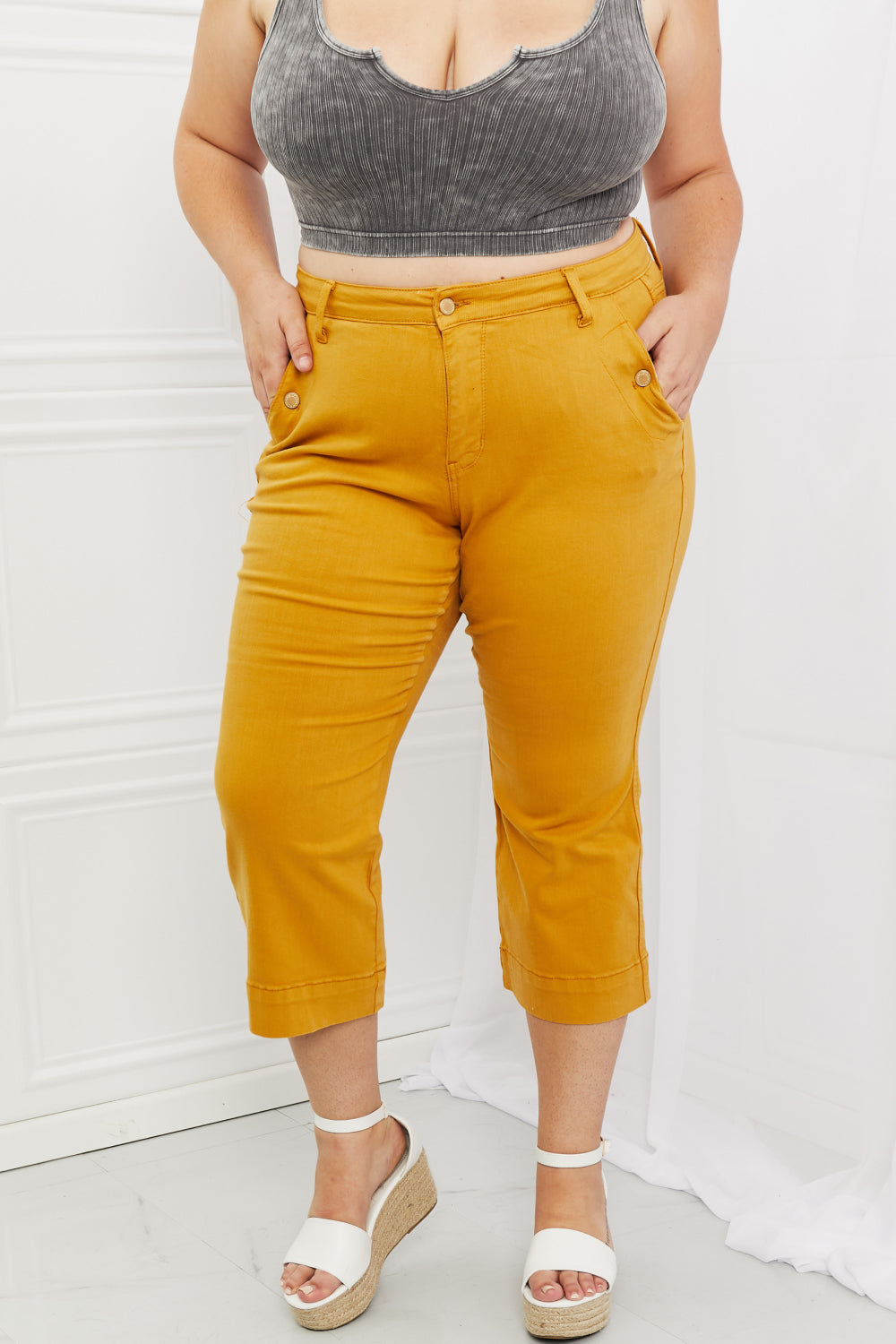 Judy Blue Jayza Full Size Straight Leg Cropped Jeans Jeans JT's Designer Fashion
