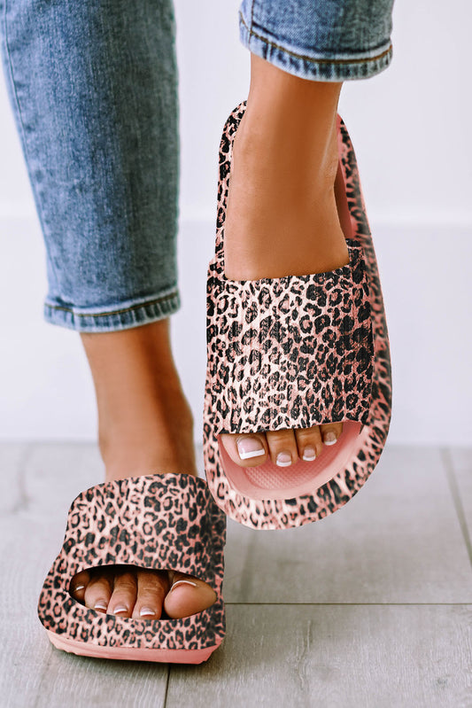 Pink Leopard Soft Rubber Slippers Slippers JT's Designer Fashion