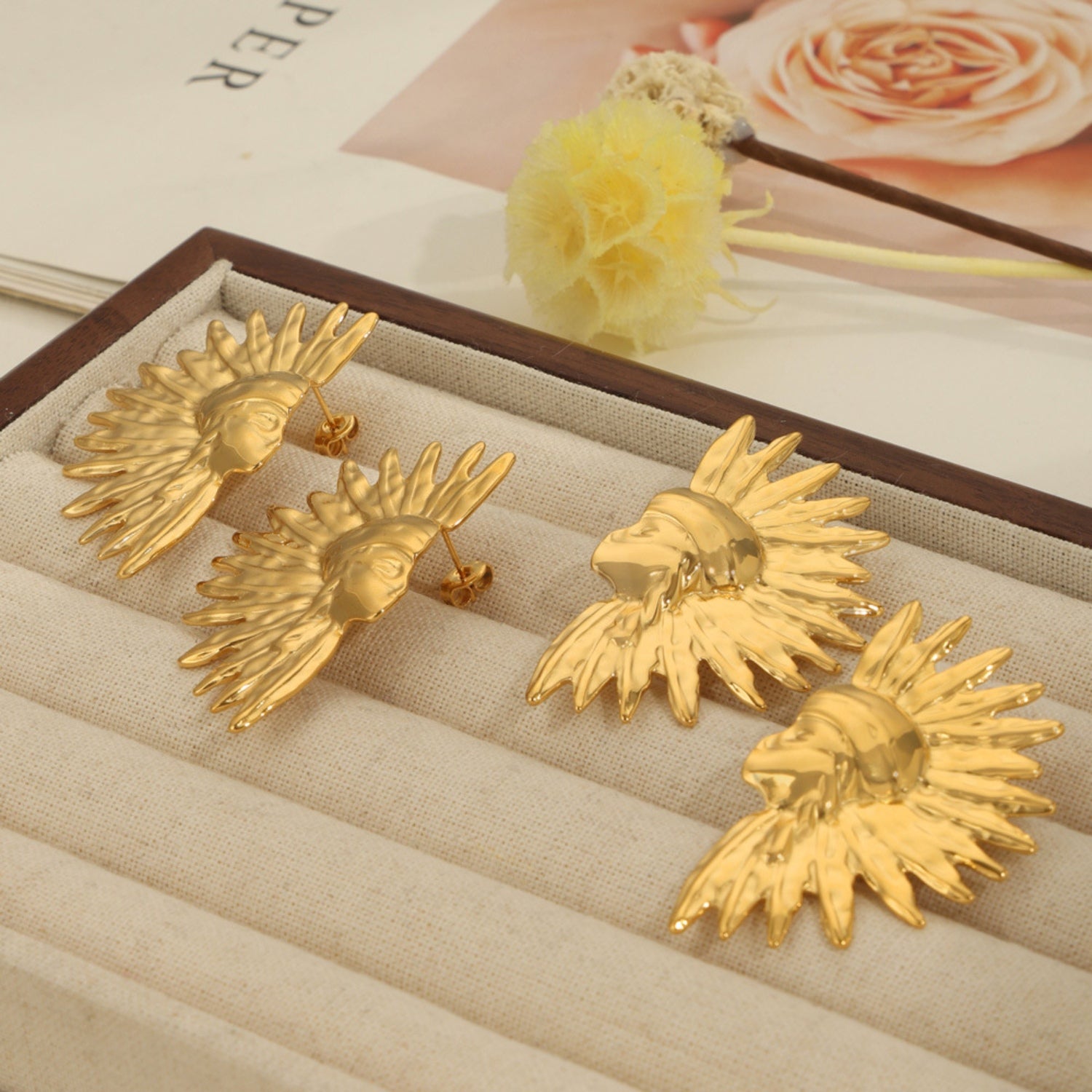 Titanium Steel Gold-Plated Earrings Earrings JT's Designer Fashion