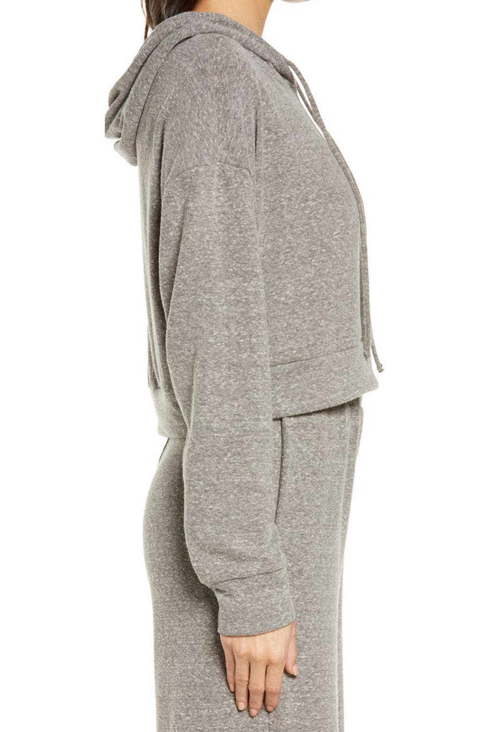 Gray Solid Drop Shoulder Hoodie and Wide Leg Pants Outfit Loungewear JT's Designer Fashion