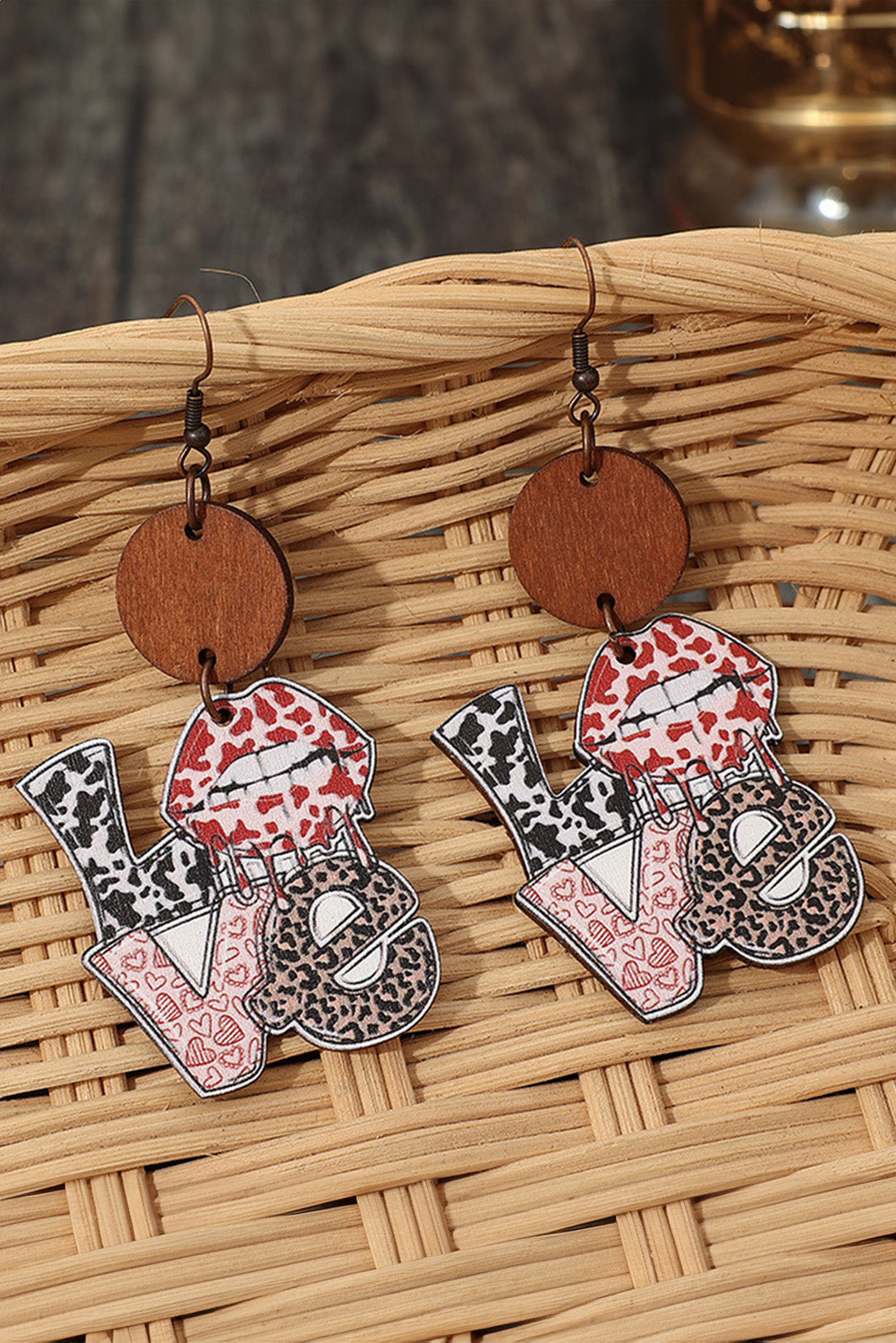 Valentine LOVE Animal Lip Print Drop Earrings Jewelry JT's Designer Fashion