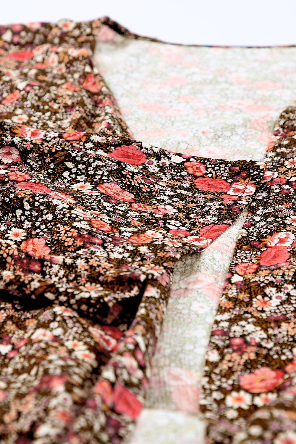 Multicolor Open Front Boho Floral Print Kimono Kimonos JT's Designer Fashion