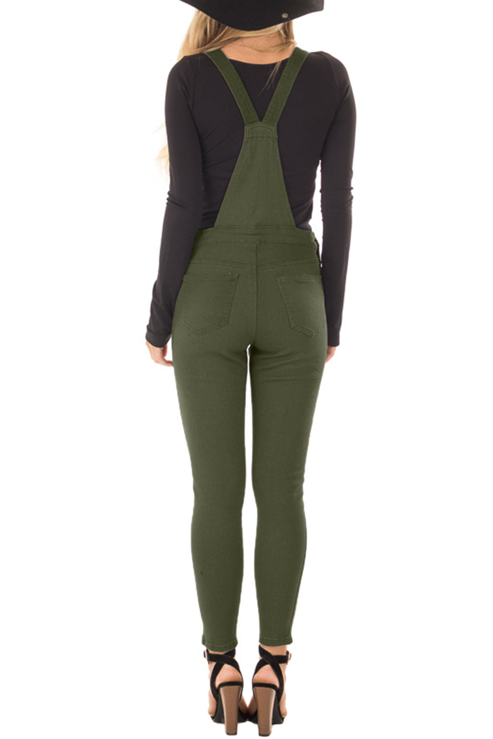Army Green Denim Overall for Women Jeans JT's Designer Fashion