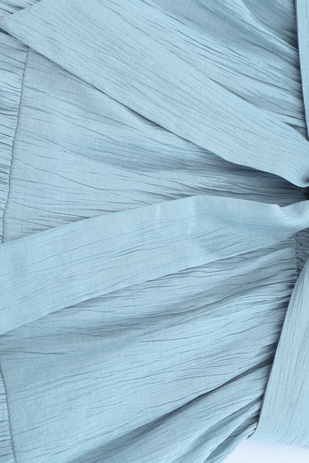 Sky Blue Frilled Neck Sleeveless Tiered Tulle Dress Mini Dresses JT's Designer Fashion