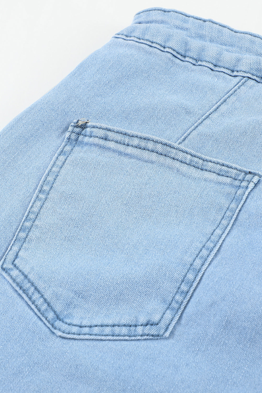 Sky Blue High Waist Pockets Bell Jeans Jeans JT's Designer Fashion