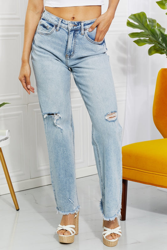 Vervet by Flying Monkey Full Size Allie 90's Dad Jean Light Jeans JT's Designer Fashion