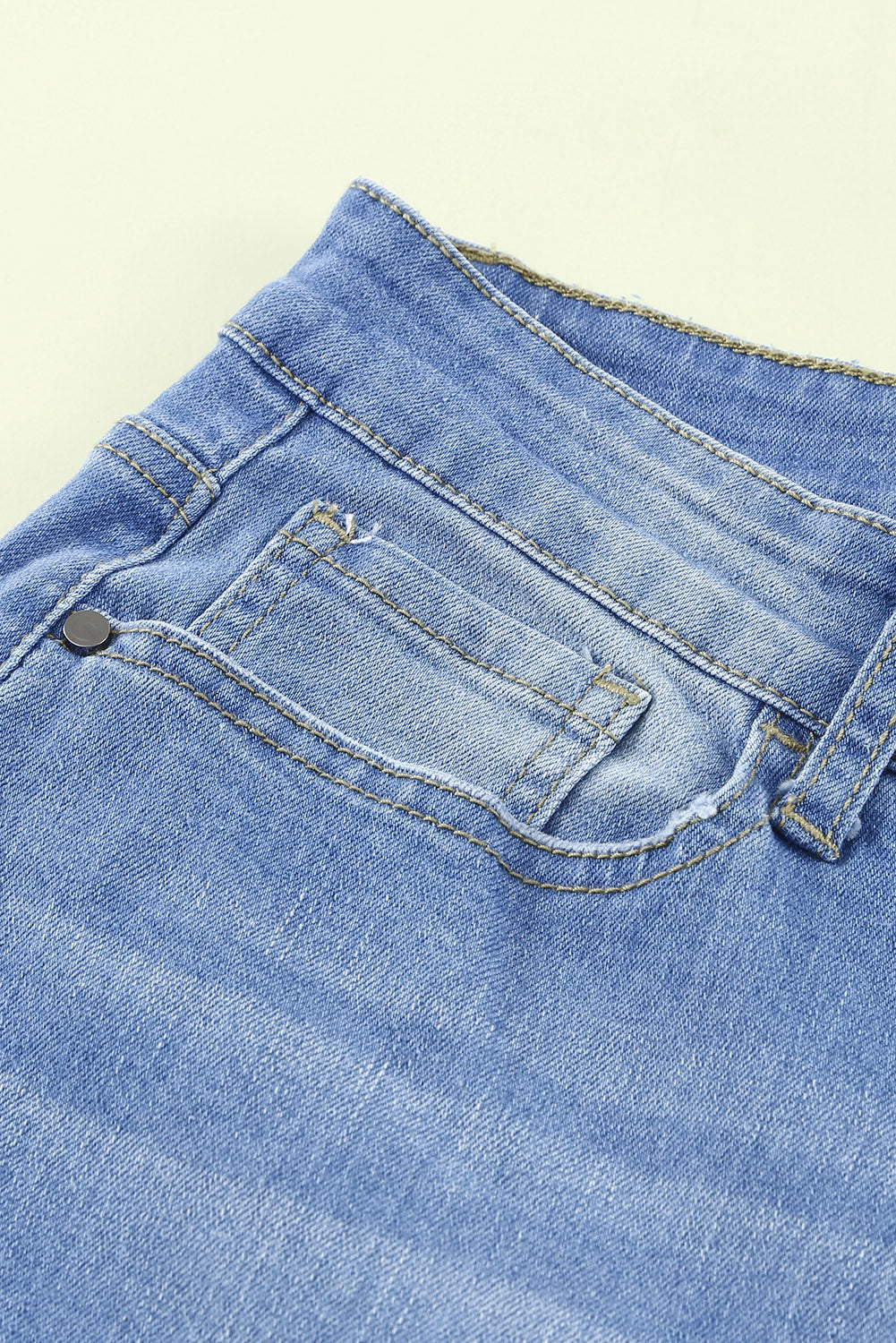 Sky Blue High Rise Distressed Bell Bottom Denims Jeans JT's Designer Fashion