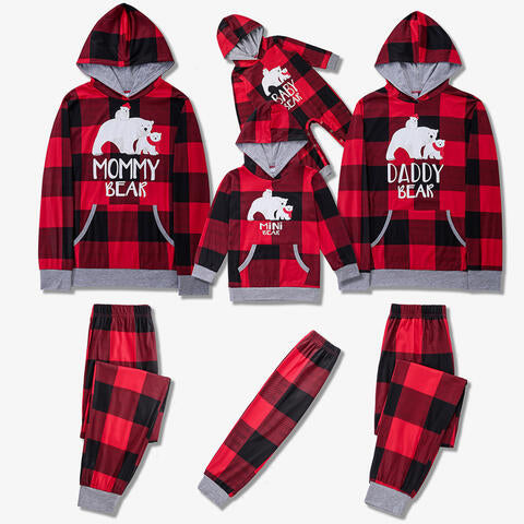 DADDY BEAR Graphic Hoodie and Plaid Pants Set Family Sets JT's Designer Fashion