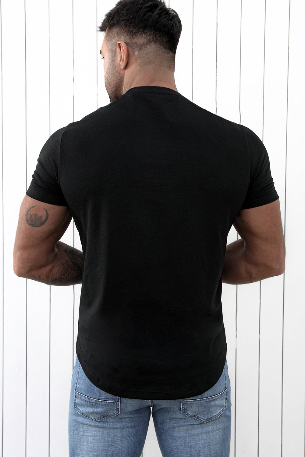 Black American Flag DAD Letter Graphic Print Muscle Fit Men's T Shirt Men's Tops JT's Designer Fashion