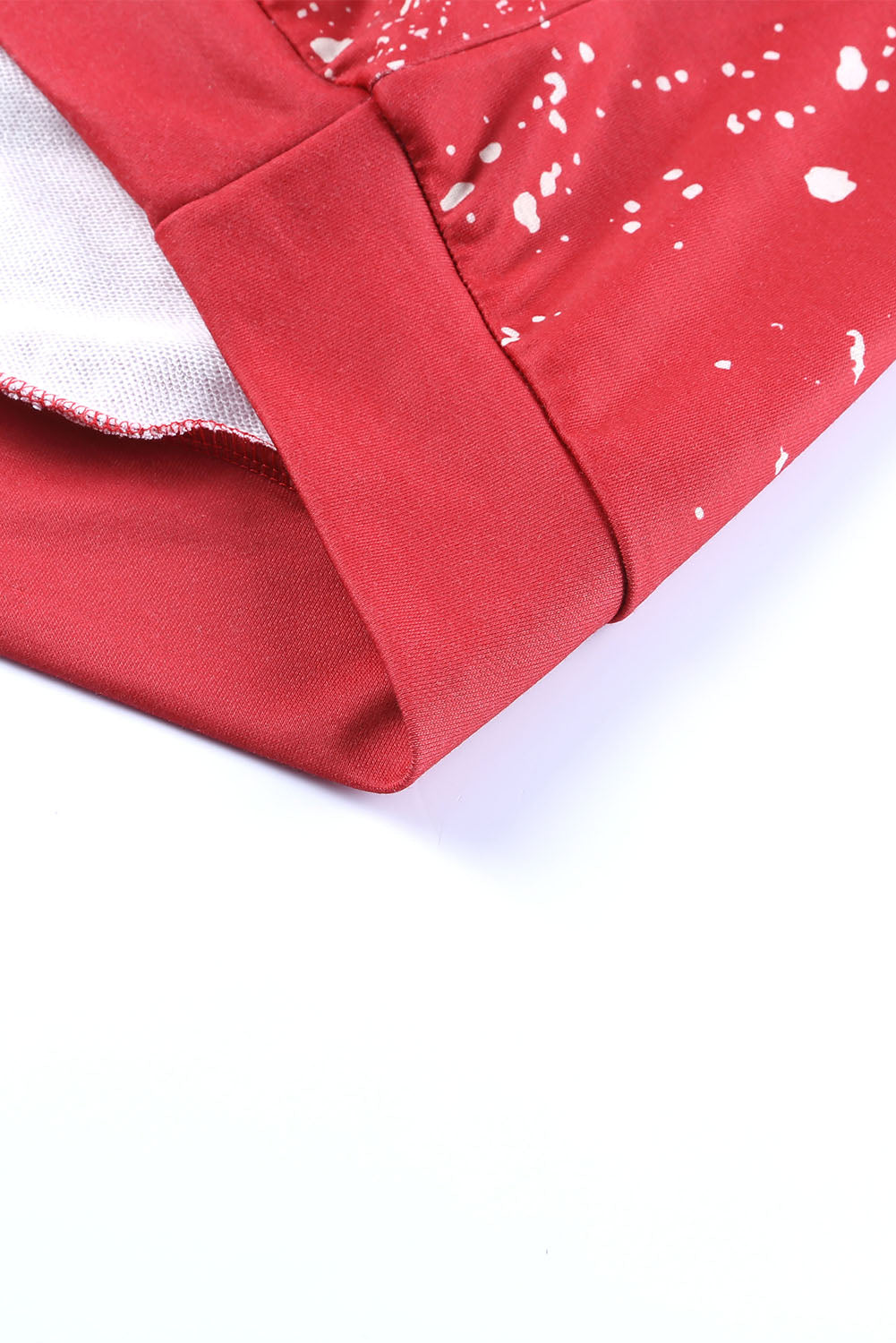 Red Tie Dye Leopard Drop Shoulder Sweatshirt Sweatshirts & Hoodies JT's Designer Fashion