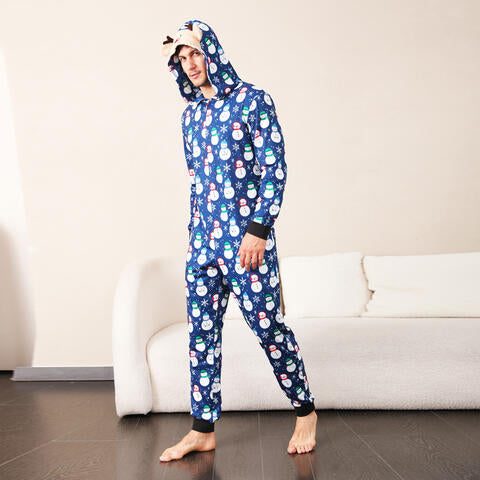 Snowman Print Hooded Jumpsuit Family Sets JT's Designer Fashion