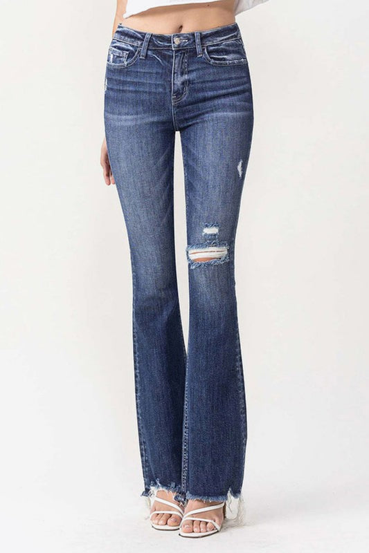 Vervet by Flying Monkey Luna Full Size High Rise Flare Jeans Dark Jeans JT's Designer Fashion