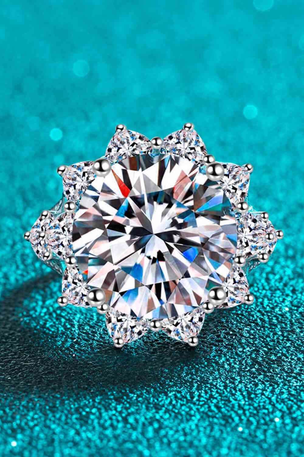 10 Carat Moissanite Flower-Shaped Ring Jewelry JT's Designer Fashion