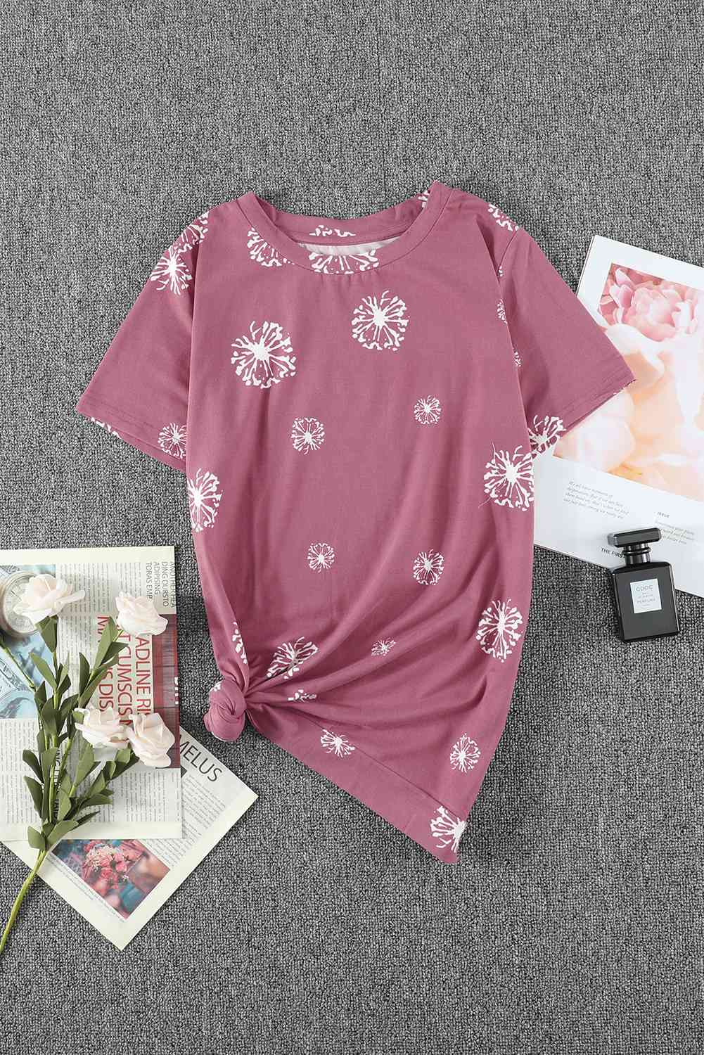 Girls Dandelion Print Round Neck Tee Girls Tops JT's Designer Fashion