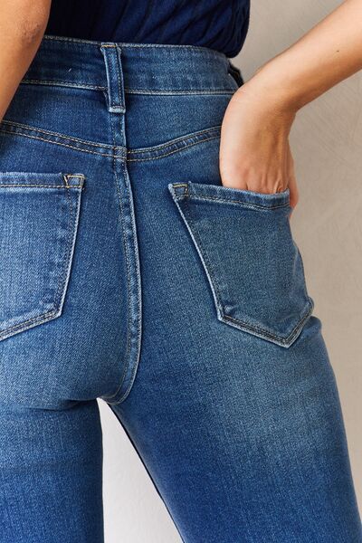 Kancan High Rise Raw Hem Flare Jeans Jeans JT's Designer Fashion