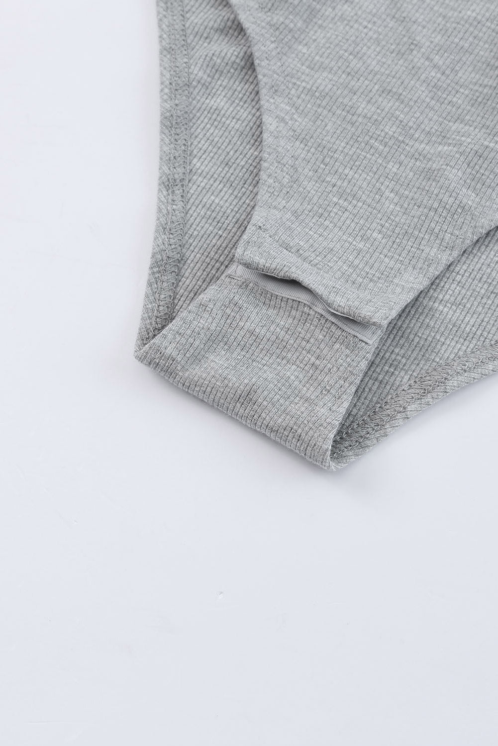 Gray Drop Shoulder Sleeve Oversized Bodysuit Bodysuits JT's Designer Fashion
