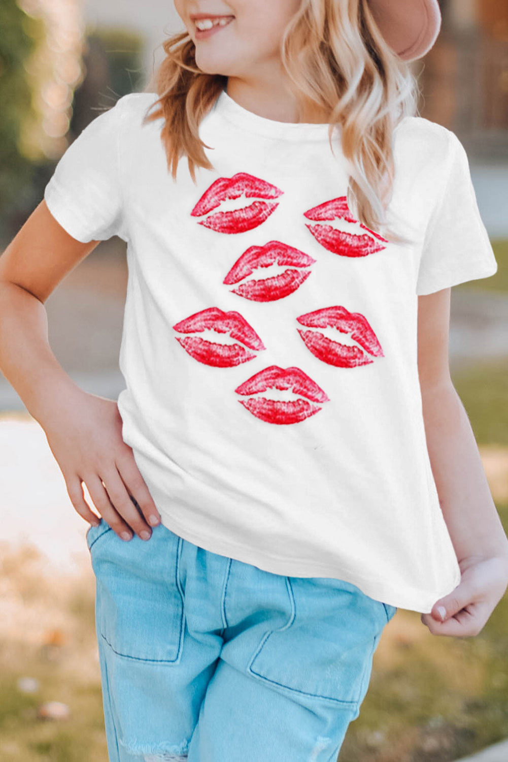 White Daughter's Kisses Baby Girls Mommy Family Matching Tee White 95%Polyester+5%Elastane Family T-shirts JT's Designer Fashion