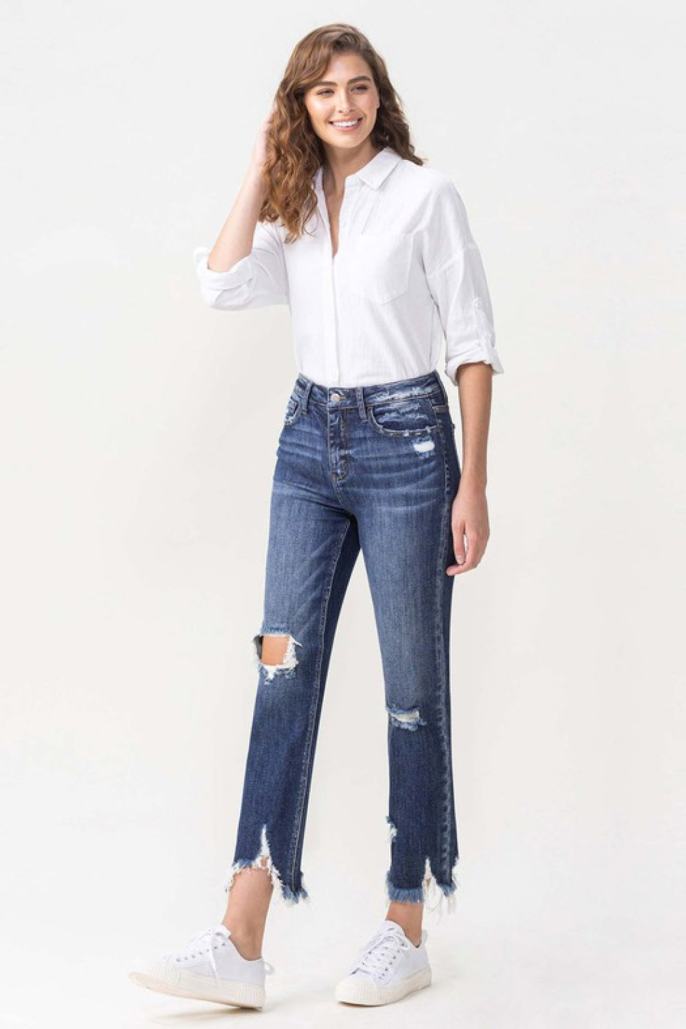 Lovervet Jackie Full Size High Rise Crop Straight Leg Jeans Jeans JT's Designer Fashion