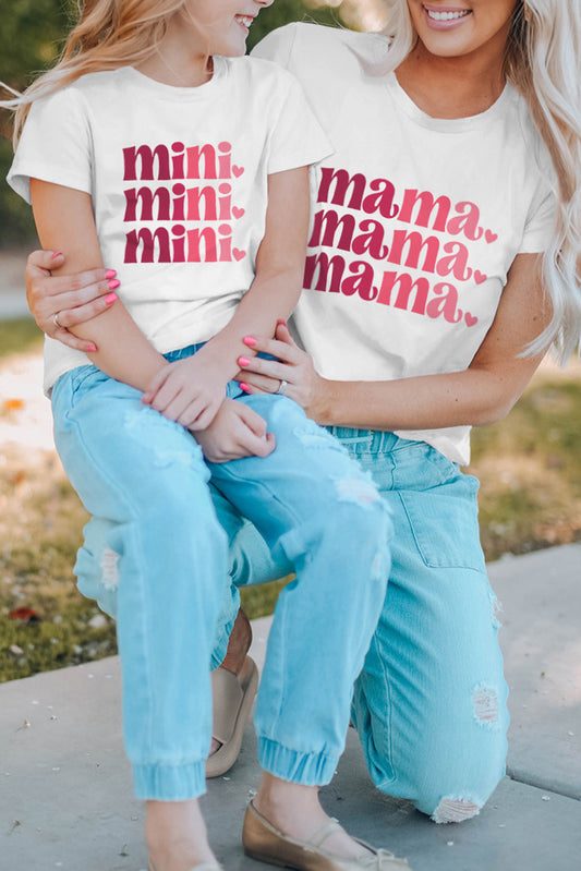 White Mama mama mama Graphic Tee White 95%Cotton+5%Elastane Family T-shirts JT's Designer Fashion