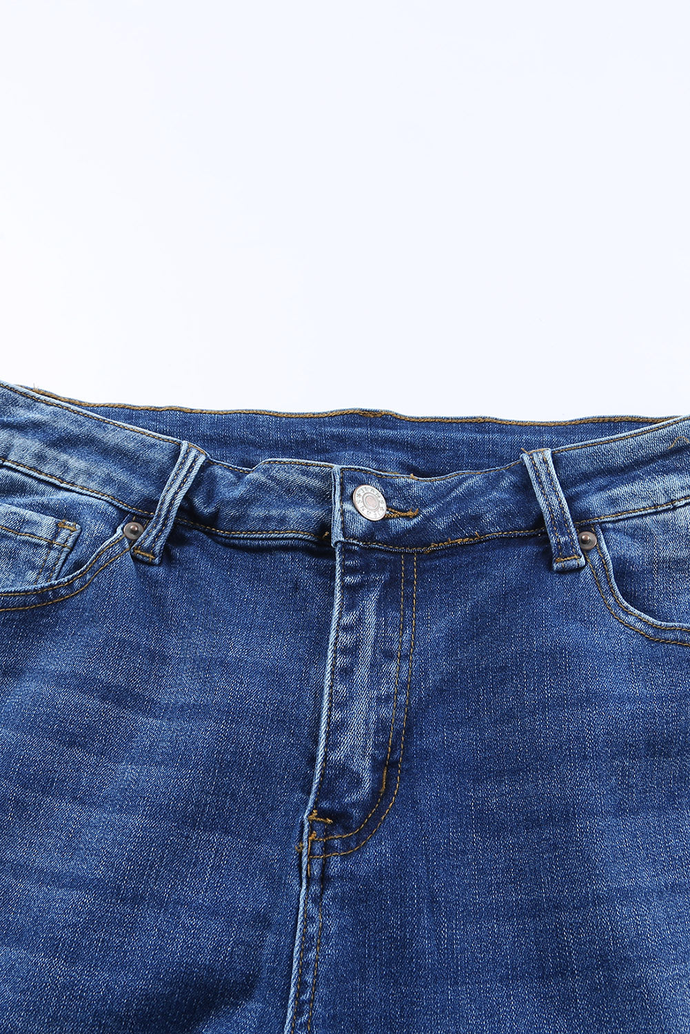 Blue Raw Hem Ankle-length Skinny Jeans Jeans JT's Designer Fashion