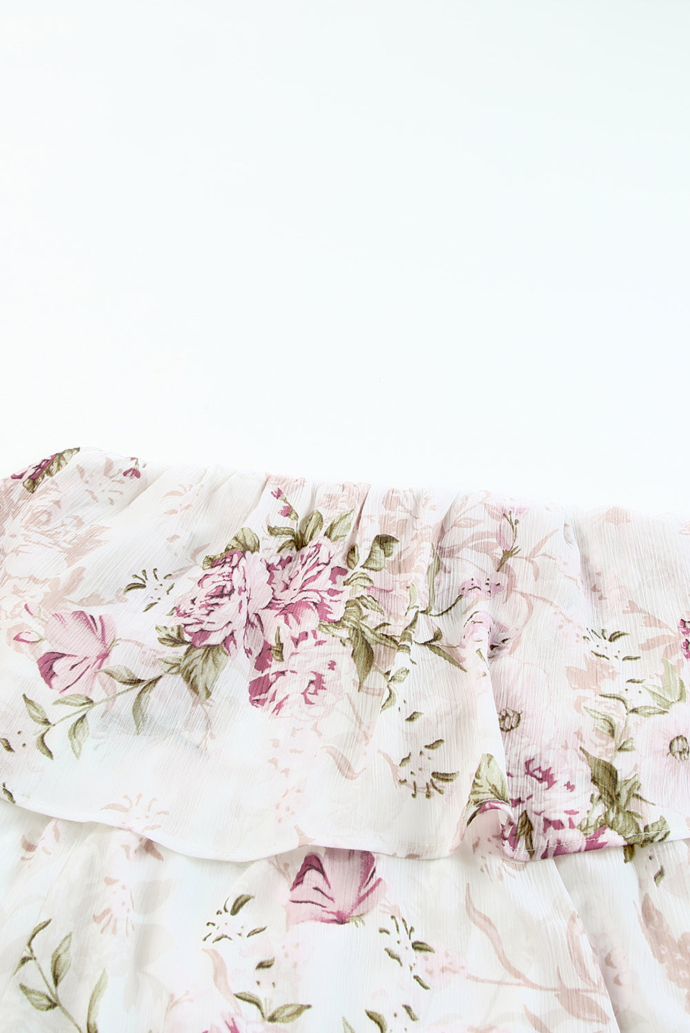 Pink Floral Print Strapless Tube Top Maxi Dress Maxi Dresses JT's Designer Fashion