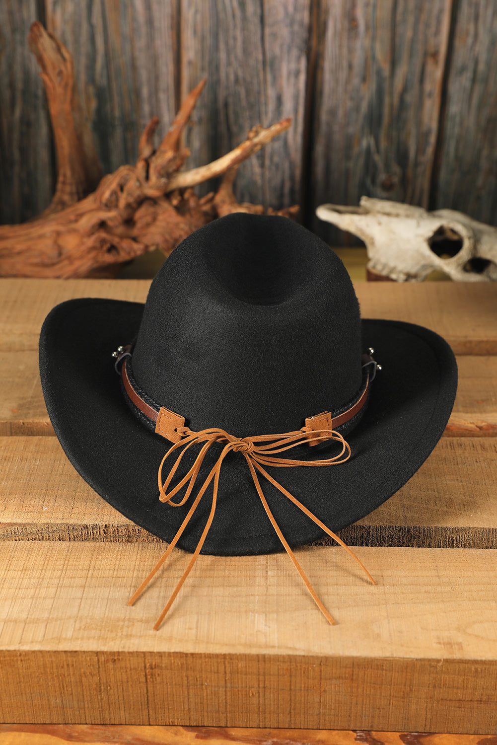 Black Metal Cowhead Western Cowboy Hat Hats & Caps JT's Designer Fashion