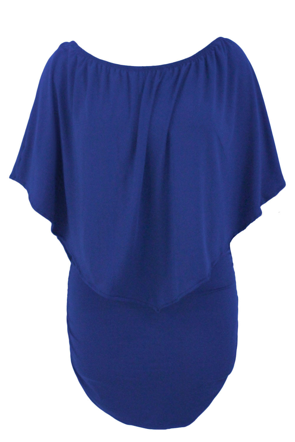 Multiple Dressing Layered Blue Mini Poncho Dress Mini Dresses JT's Designer Fashion