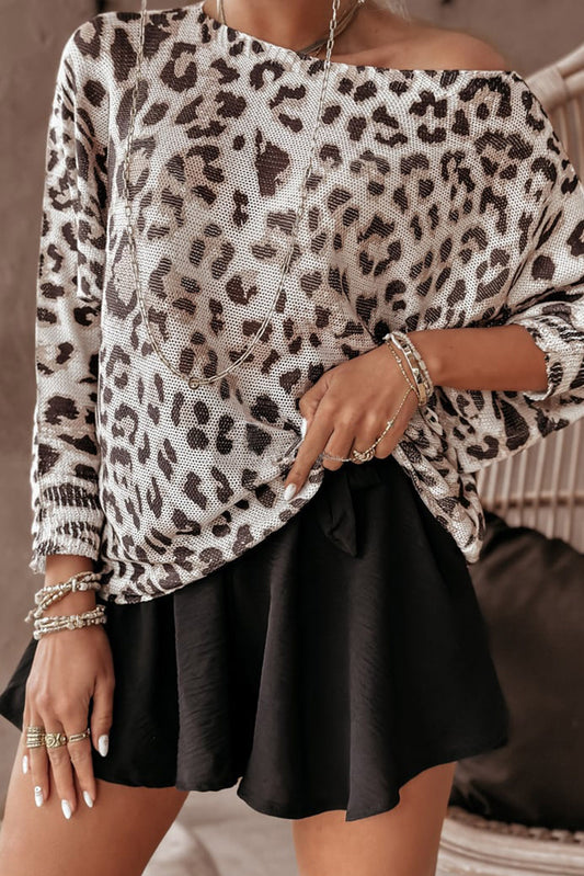 Leopard Long Sleeve Crewneck Sweater Pre Order Sweaters & Cardigans JT's Designer Fashion