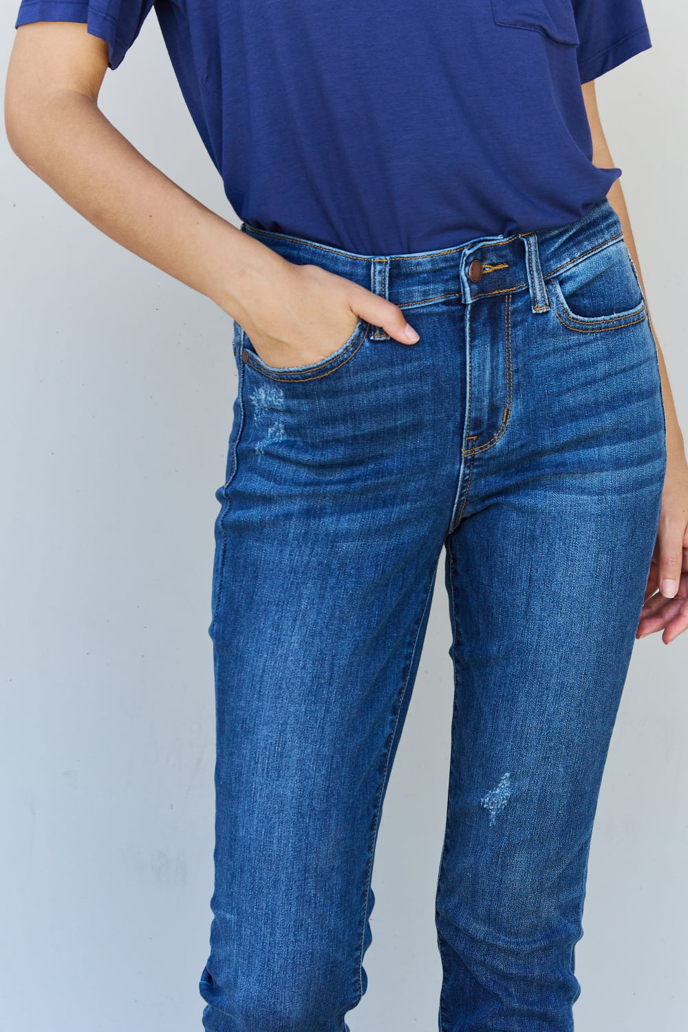 Judy Blue Aila Short Full Size Mid Rise Cropped Relax Fit Jeans Jeans JT's Designer Fashion
