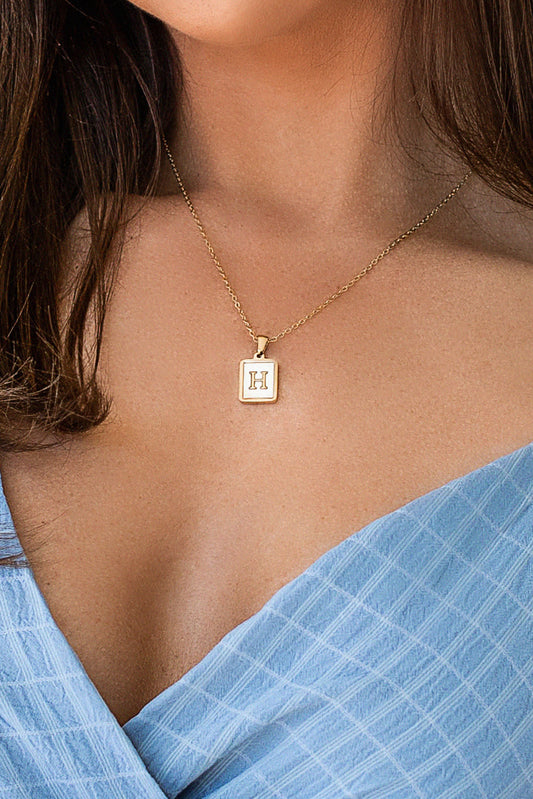 Gold Singel Letter Pendant Necklace Jewelry JT's Designer Fashion