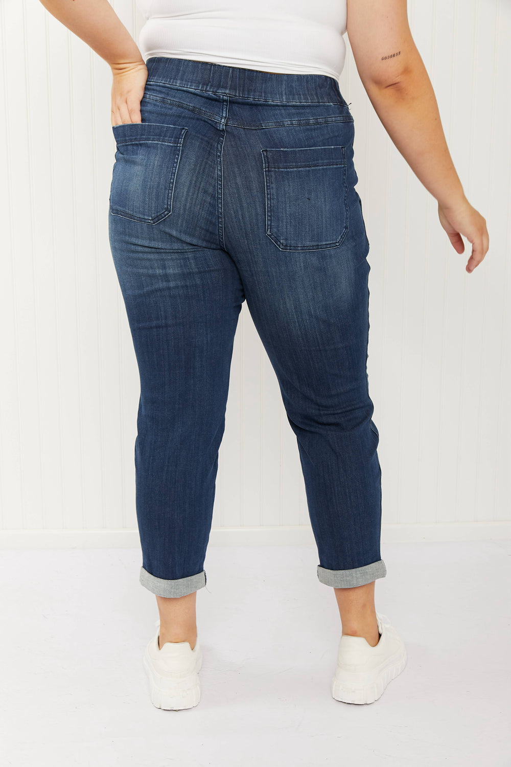 Judy Blue Full Size Drawstring Elastic Waist Jeans with Pockets Jeans JT's Designer Fashion