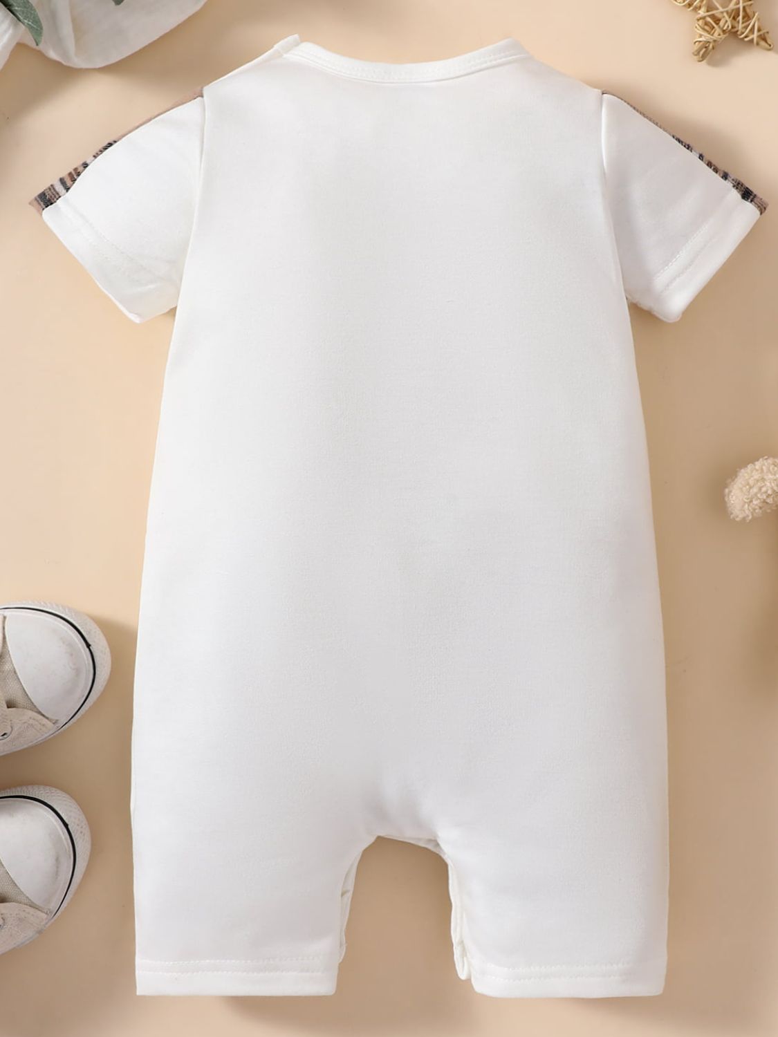 Baby MINI BOSS Bear Graphic Short Sleeve Jumpsuit Baby JT's Designer Fashion