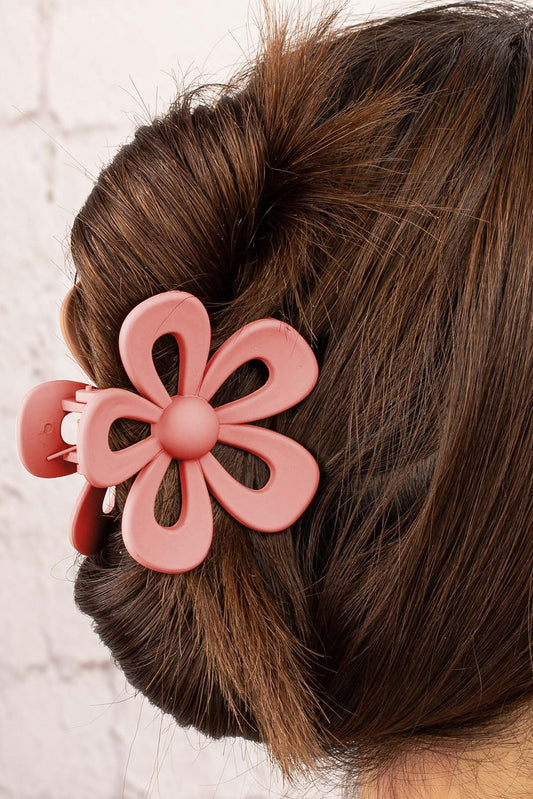 Light Pink Sweet Hollowed Flower Shape Claw Clip Headwear JT's Designer Fashion