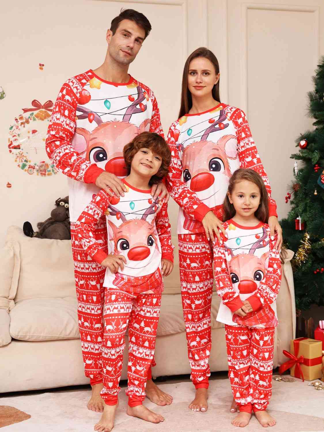 Full Size Christmas Long Sleeve Top and Pants Set Family Sets JT's Designer Fashion