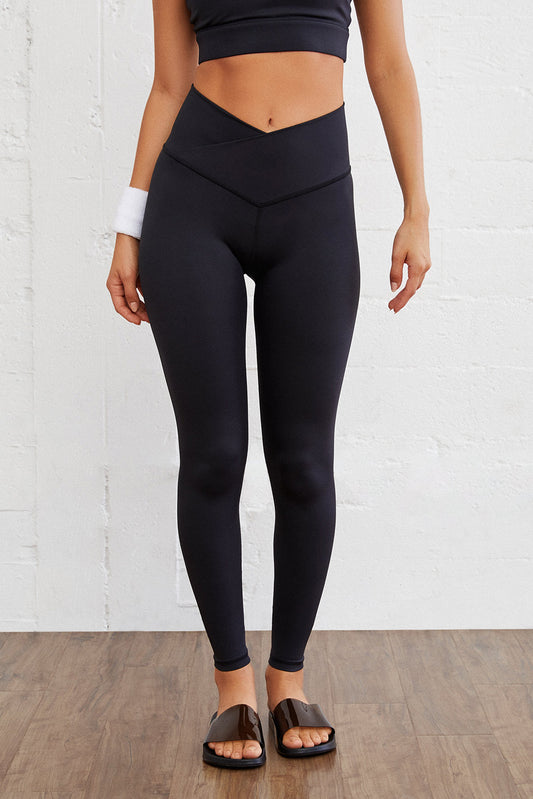 Black Arched Waist Seamless Active Leggings Bottoms JT's Designer Fashion