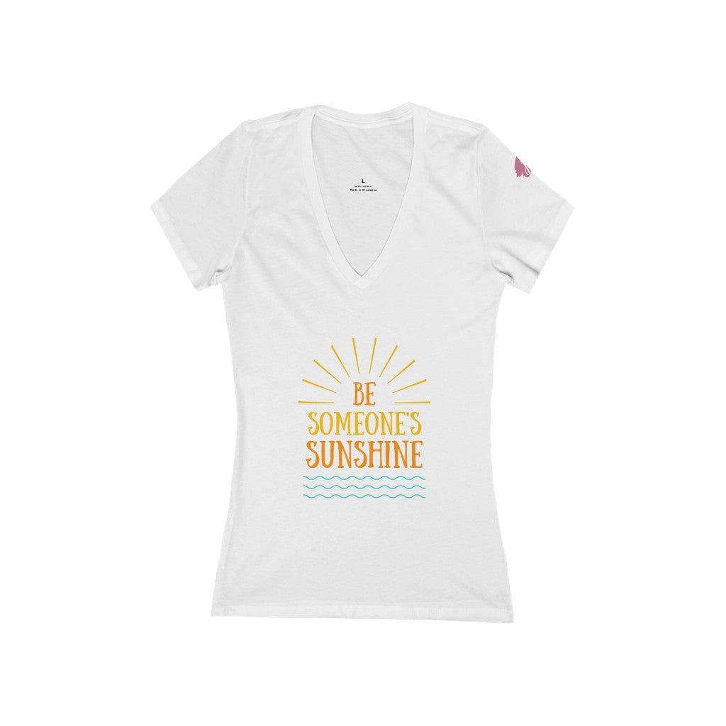 Be Someone's Sunshine Women's Tee White V-neck JT's Designer Fashion