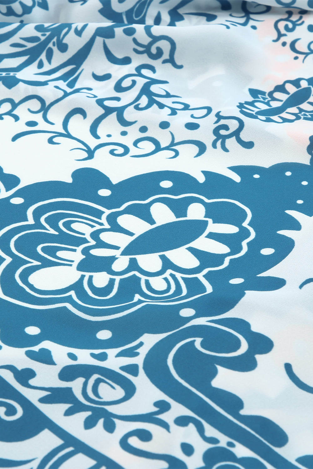 White Paisley Mix Pattern Print Long Kimono Kimonos JT's Designer Fashion