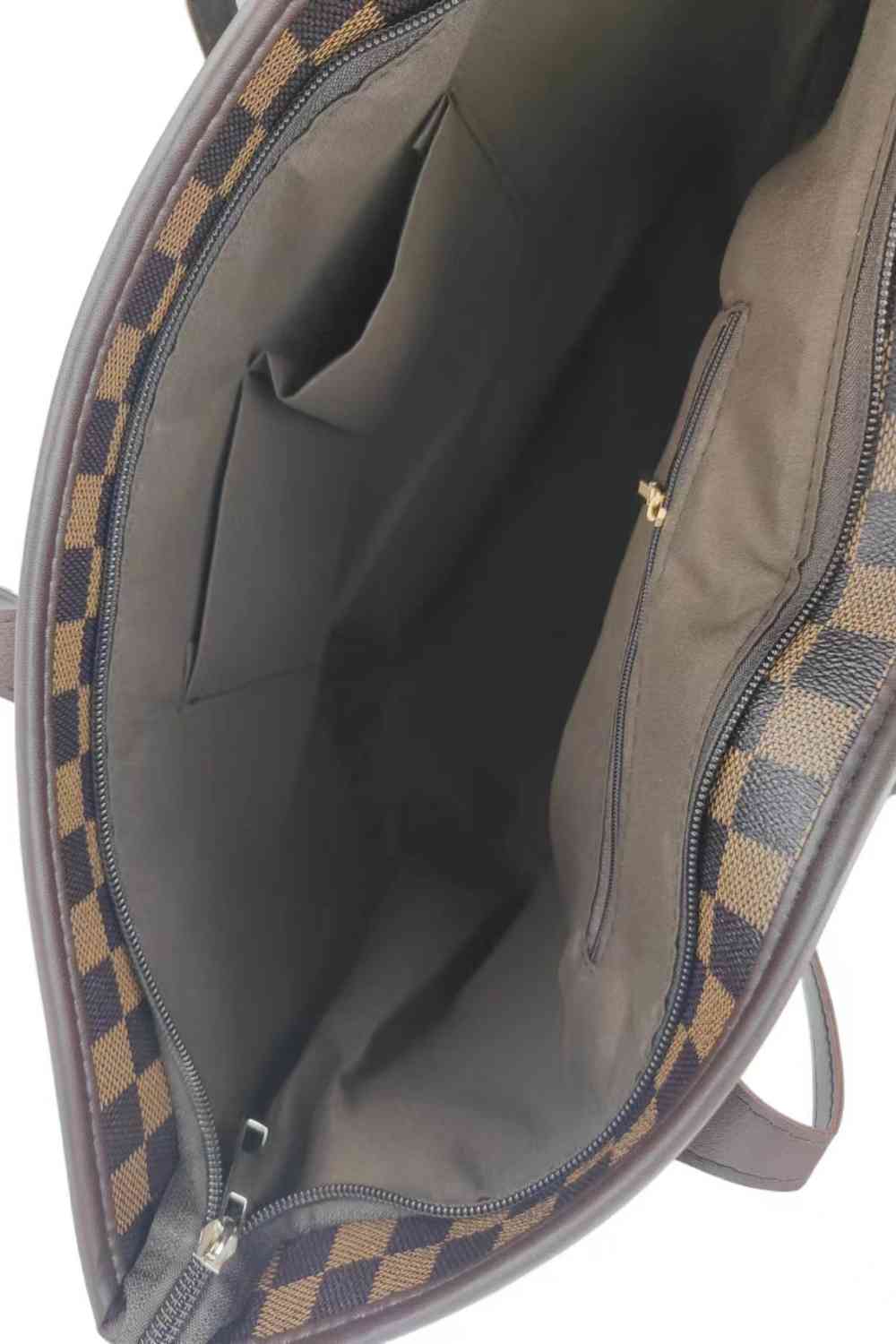 Checkered PVC Two-Piece Bag Set Shoulder Bags JT's Designer Fashion