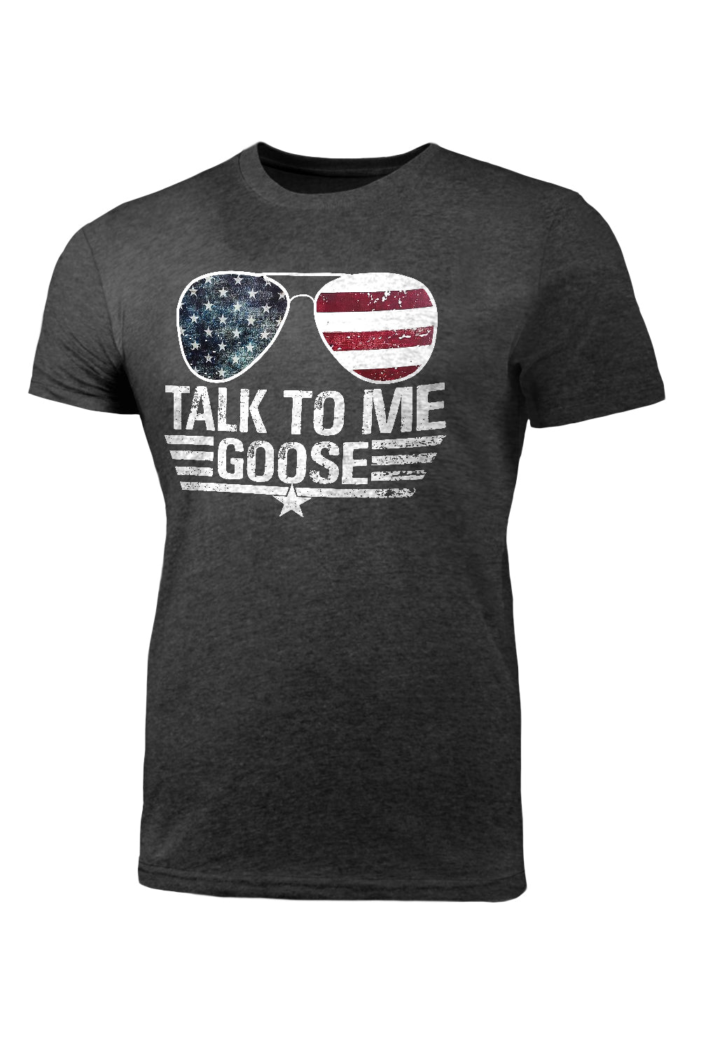 Dark Gray Talk To Me Goose American Flag Graphic Print Men's T Shirt Men's Tops JT's Designer Fashion