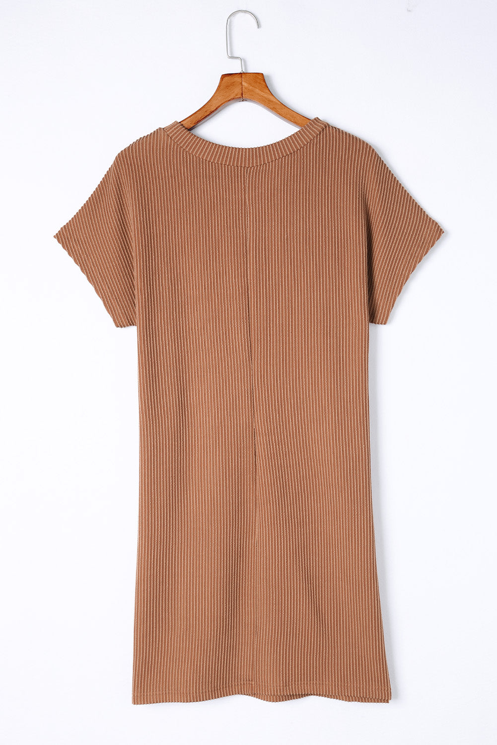 Striped Ribbed Knit T-shirt Shift Dress T Shirt Dresses JT's Designer Fashion
