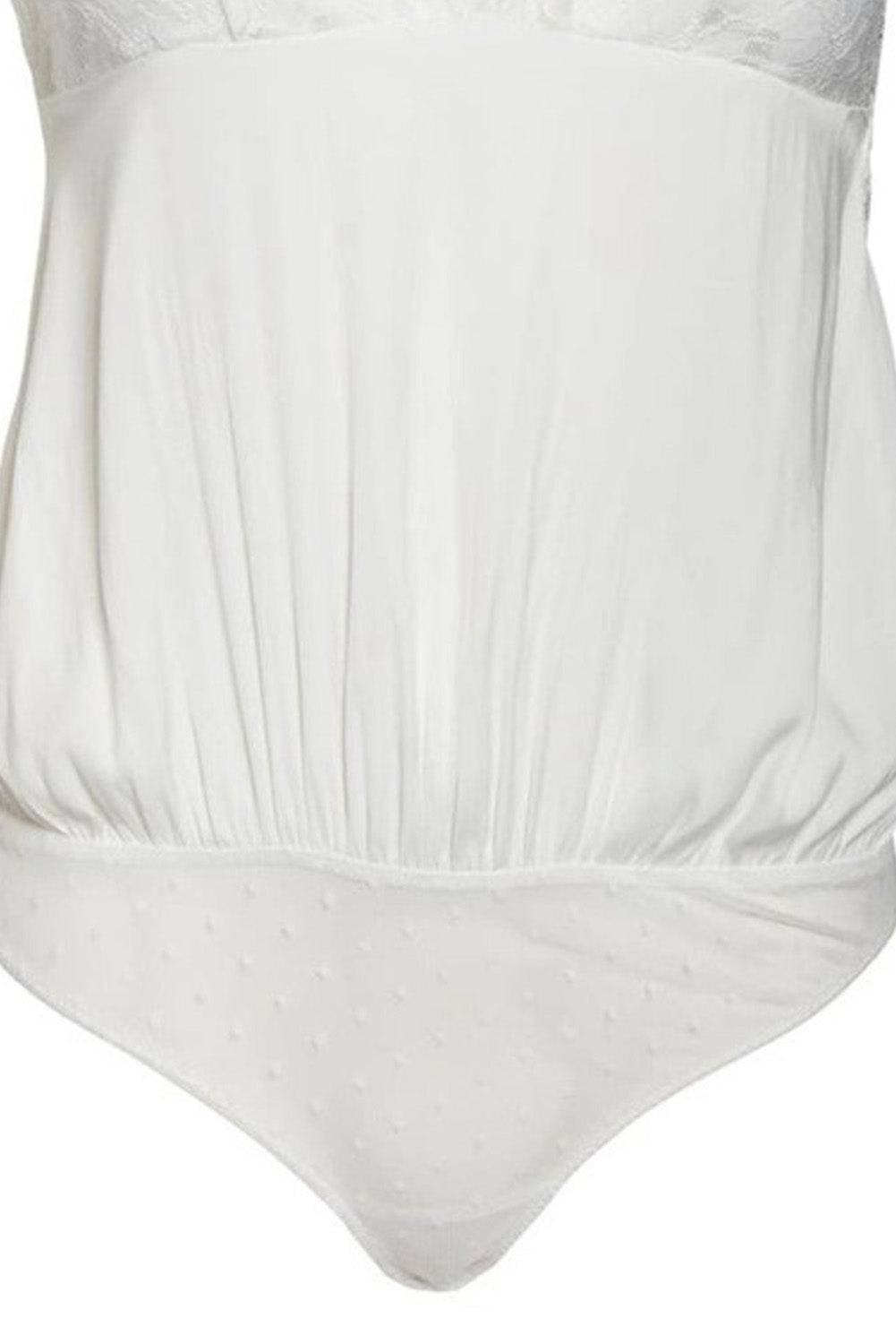 White Lace Crochet Open Back Sleeveless Bodysuit Bodysuits JT's Designer Fashion