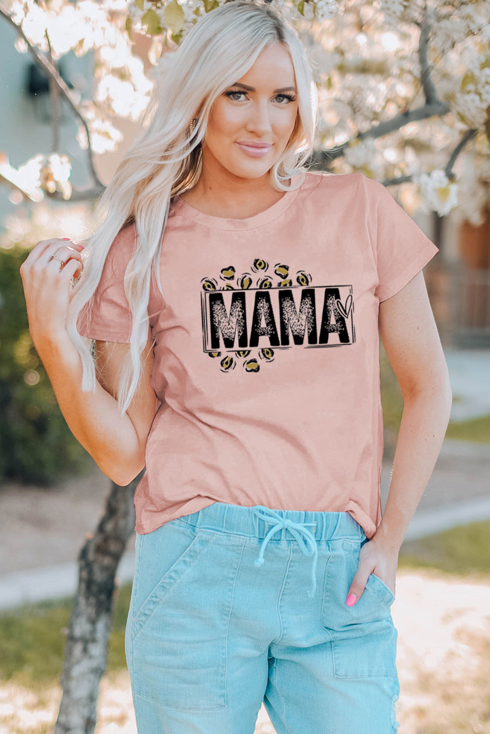 Pink Mother and Daughter Matching Mama Graphic Short Sleeve T Shirt Family T-shirts JT's Designer Fashion