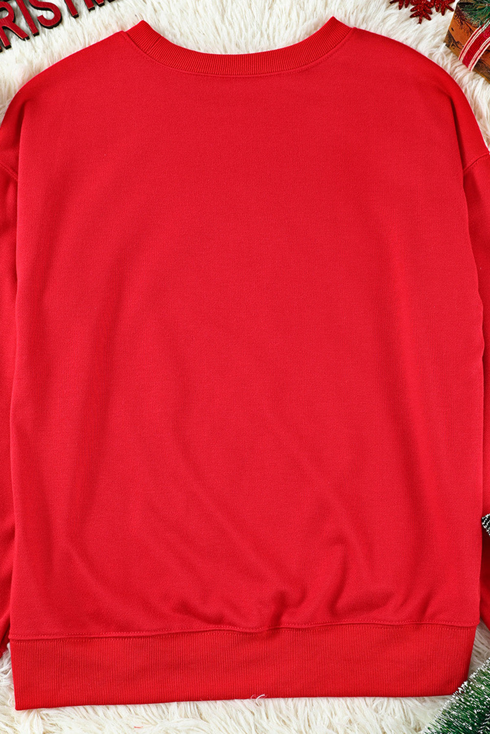 Fiery Red Letters Print Long Sleeve Pullover Sweatshirt Graphic Sweatshirts JT's Designer Fashion