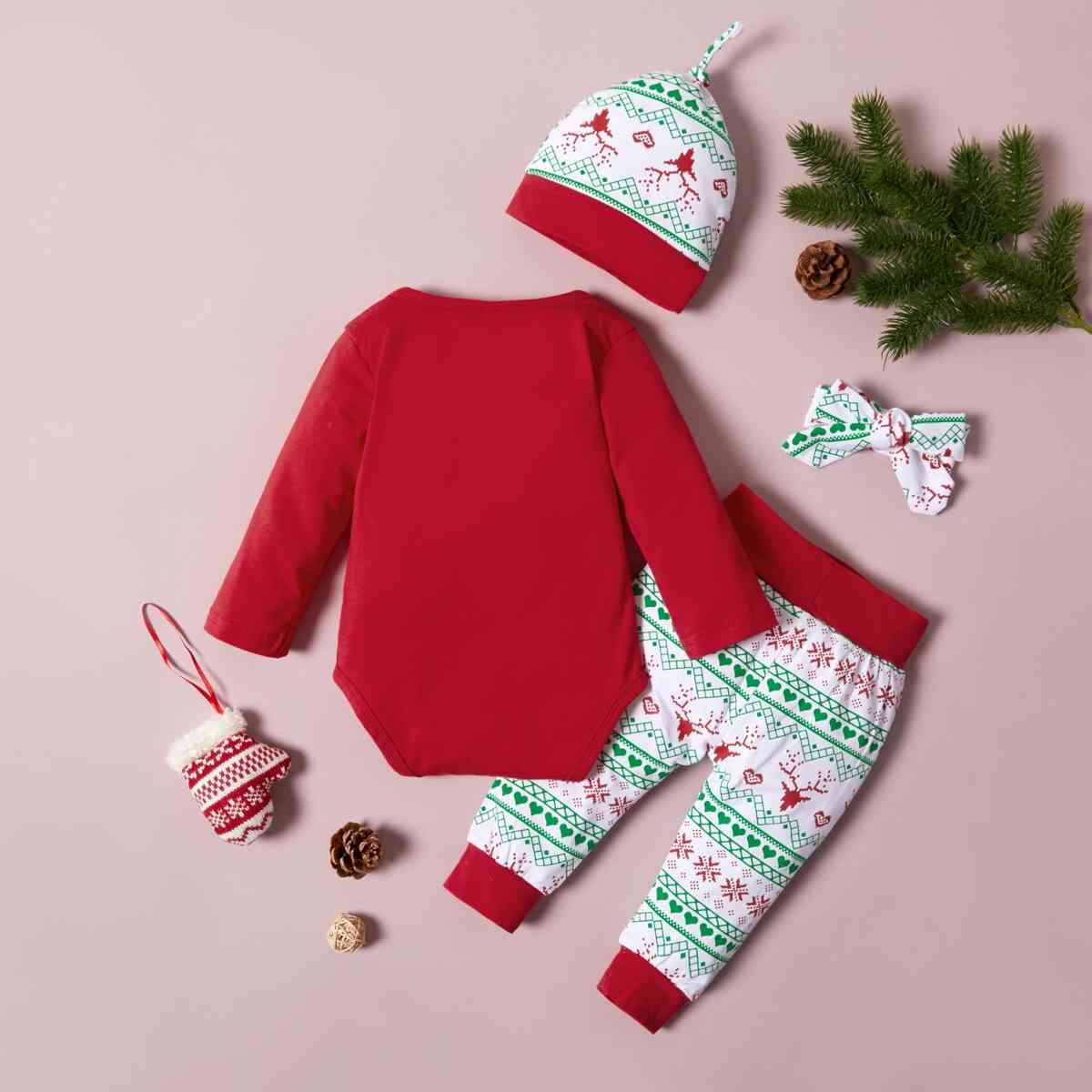 MY FIRST CHRISTMAS Graphic Bodysuit and Pants Set Children's Apparel JT's Designer Fashion