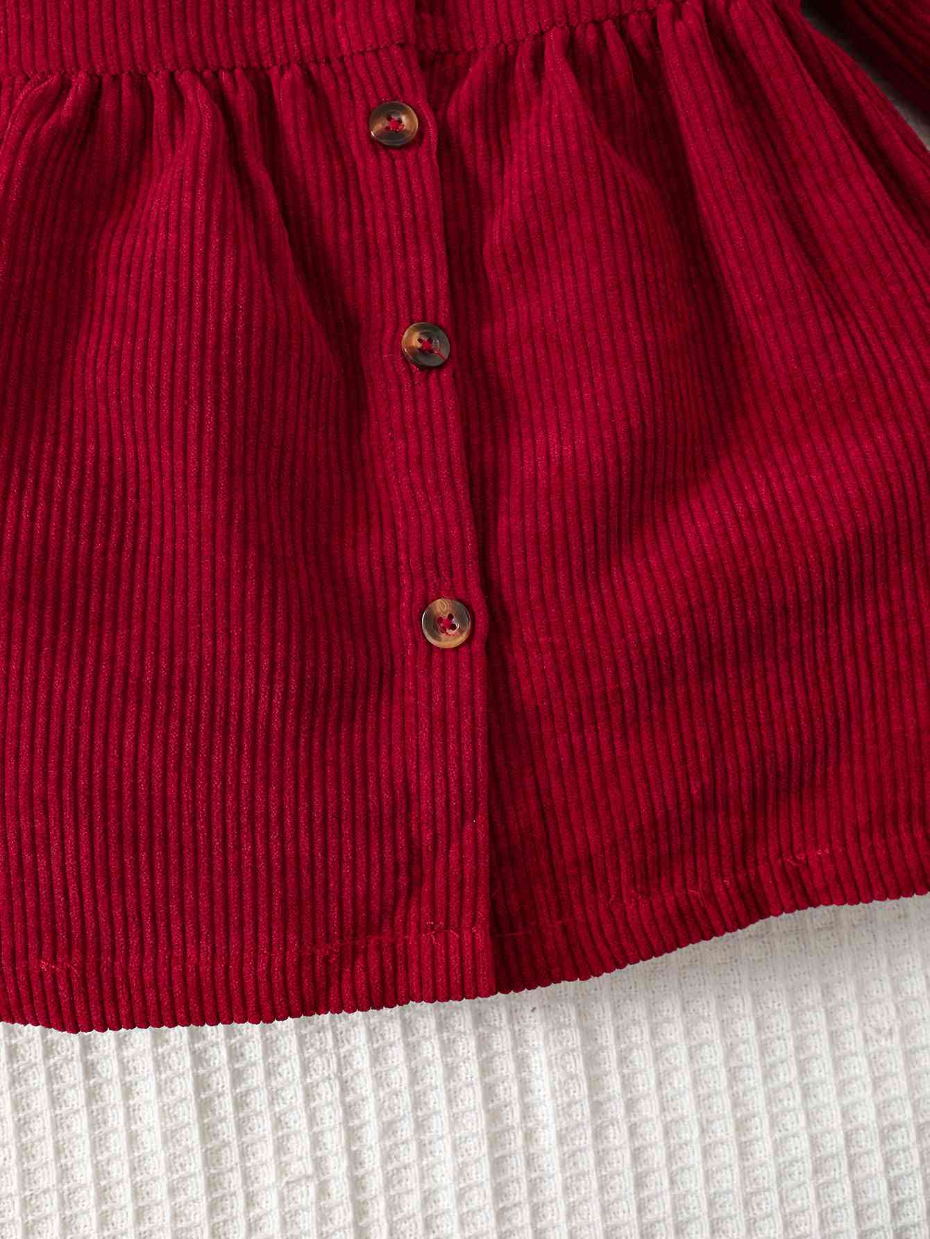 Peter Pan Collar Buttoned Long Sleeve Dress Baby JT's Designer Fashion