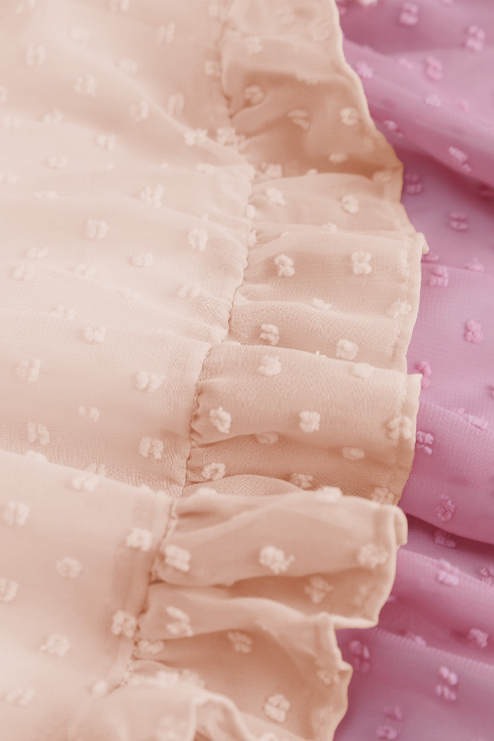Pink Ombre Swiss Dot Ruffled Tiered Mini Dress Mini Dresses JT's Designer Fashion