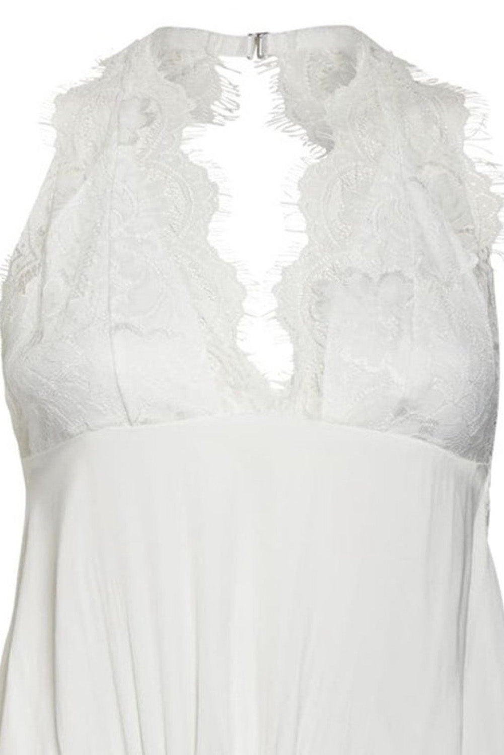 White Lace Crochet Open Back Sleeveless Bodysuit Bodysuits JT's Designer Fashion