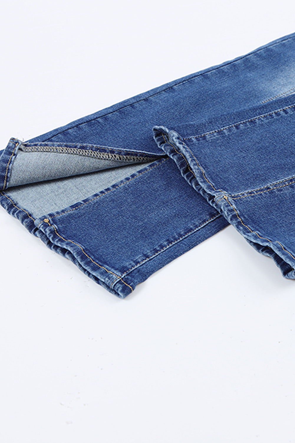 Blue Exposed Seam Split Flare Jeans Jeans JT's Designer Fashion