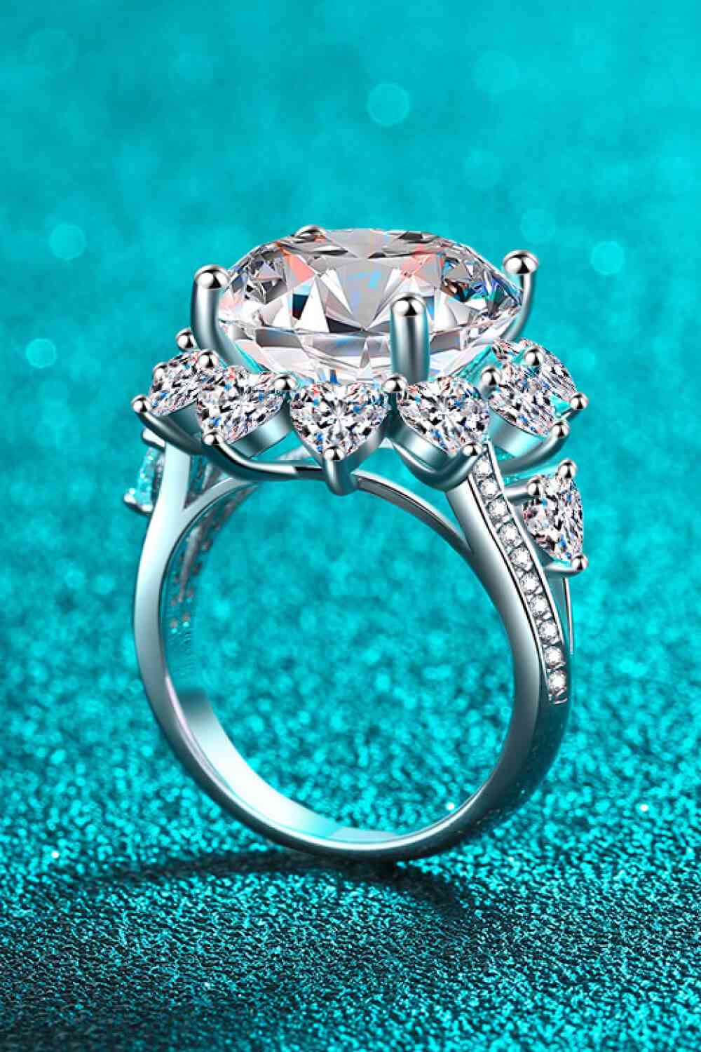 10 Carat Moissanite Flower-Shaped Ring Jewelry JT's Designer Fashion